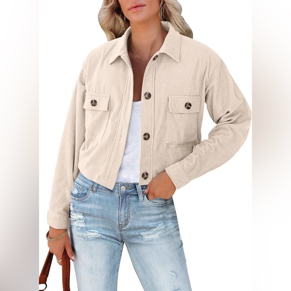 NWT AVEC LES FILLES Beige Corduroy
Cropped Jacket boxy relaxed minimalist size M - Picture 7 of 16